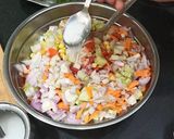 A picture of step 3 of Whole moong salad.