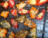 A picture of step 2 of Keto capsicum nachos.