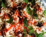 A picture of step 1 of Prawn Biryani.