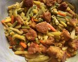 A picture of step 8 of Lentil Fritters in mix veg curry.