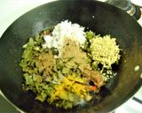 A picture of step 3 of Beerakaya Pottu Chutney (Ridgegourd Peel Chutney - Andhra Style).