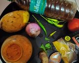 A picture of step 1 of Katla fish masala curry.