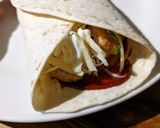 A picture of step 8 of Quick and easy chicken and gouchang Tortilla wrap.