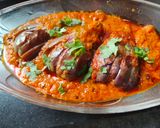 A picture of step 6 of Eggplant in curds gravy.