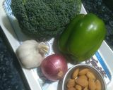 A picture of step 1 of Broccoli Almond Soup.