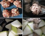 รูปขั้นตอนการทำที่ 1 ของ "ข้าวต้มน้ำเต้าหมูสับ"🥣🍐🐷 Bottle Gourd&Minced Pork Porridge