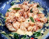 A picture of step 4 of Salted Egg & Mongolian Buttermilk Crispy Chicken.