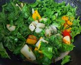 A picture of step 2 of Spinach with Mixed Vegetables.