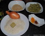 A picture of step 14 of Persian mung beans rice.