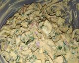 A picture of step 2 of Aloo palak pakoray.
