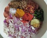 A picture of step 5 of Seekh kabab.