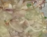 A picture of step 1 of Chaulai k saag /amaranth leaves sabzi.