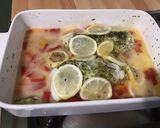 Une image de l'étape 9 de Dos de cabillaud au poivron rouge, persil’algues et citron.