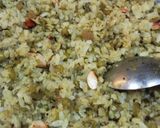 A picture of step 4 of Banaras style choora (poha)matar.