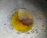 A picture of step 2 of Fried rice with green gram.