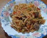 Foto del paso 6 de la receta: Fideos al cava con carne en salsa (aprovechamiento)