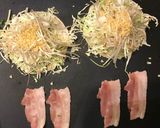A picture of step 9 of Hiroshima-style Okonomiyaki (Basic).