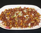 A picture of step 3 of Brown Red Jasmine Rice with Stir-Fried Vegetables.