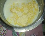 A picture of step 3 of Methi leaves pakoda kadhi.