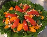 Une image de l'étape 15 de Salade de brede mafane au céleri,carottes,pois chiches, tomates et oignon.