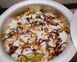 A picture of step 4 of Hyderabadi prawns biryani.