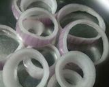 A picture of step 1 of Rainbow rings.