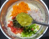 A picture of step 5 of Barley flour mix vegetable uttapam.