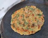A picture of step 4 of Mung Dal chilla.