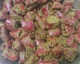 A picture of step 7 of Red chillies pickle.