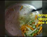 A picture of step 2 of Fried rice with spinach and pineapple.