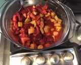 Une image de l'étape 4 de Compote de pêches de vigne et rhubarbe.