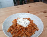 Foto del paso 2 de la receta: Casarecce con pesto rojo y queso cottage
