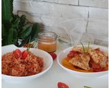 Une image de l'étape 9 de Poulet basquaise, riz cuisiné & crème de chorizo.