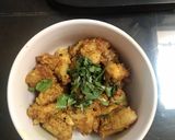 A picture of step 2 of Arbi besan masala.