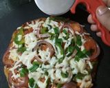 A picture of step 5 of Moong dal cheese pizza.