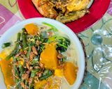 Foto langkah ke 3 dari resep Lodeh Santan Labu Kuning, Bayam, Kacang Panjang, dan Jagung.