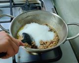 A picture of step 3 of Singhara burfi.