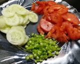 A picture of step 3 of Chicken Salami Bread Roll Sandwich.