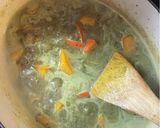 A picture of step 5 of Chickpea, squash and green bean curry - vegan.