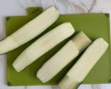 A picture of step 3 of Baked  Zucchini / Courgette Fries / Chips  #paleo #vegetarian #quick #healthy.