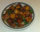A picture of step 3 of Chilli Paneer.
