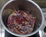 A picture of step 2 of Hibiscus Thai rice balls dunk in coconut milk.