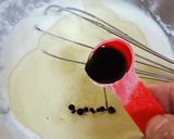 A picture of step 3 of Valentine's special Vanilla Chocolate Heart Cake / Zebra cake / Eggless cake.