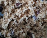 A picture of step 3 of Rhubarb and raisin oat slices.