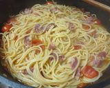 Pas rețetă Spaghette cu bacon și roșii 2 fotografie