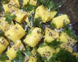 A picture of step 10 of Khandvi.