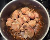 A picture of step 2 of Pork Ribs in Hatch Chile Sauce with Nopales.