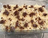 A picture of step 5 of Lasagna with an Alfredo twist.
