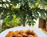 A picture of step 2 of Soya Manchurian.