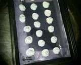 A picture of step 4 of Egg whites cookies(meringue cookies) baked in pateela oven.